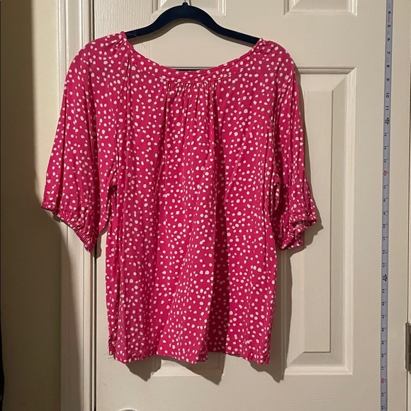 Pink and White Polka Dot Blouse - Picture 2 of 3